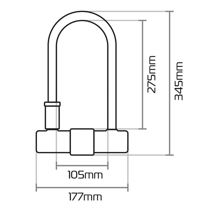 „Oxford Magnum U -Lock“ su laikikliu - 170x315mm LK224