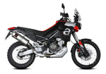 MIVV Dakar Slip-On Muffler Stainless Steel monterad på Aprilia Tuareg 660 A.017.LEKX, visad från sidan i offroad-stil.