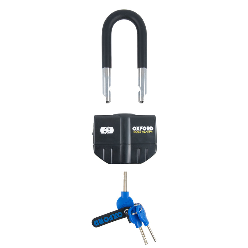 Oxford Boss Alarm Lock 16mm + Chain 12mm x 1.5m LK481