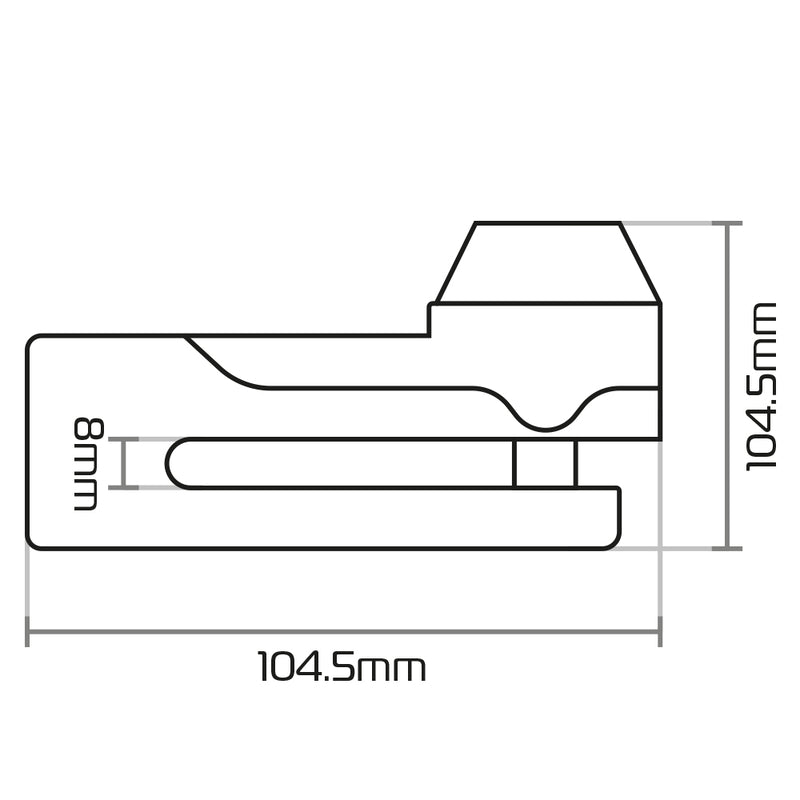 Oxford Titan Ø10mm tapu diska slēdzene - melna LK485