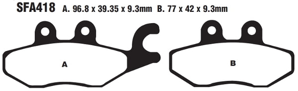 EBC BRAKE PAD SFA ORG SCOOTER SFA418