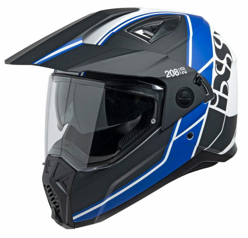 „IXS Adventure MC Helmet 208 2.0“ juoda /balta /mėlyna