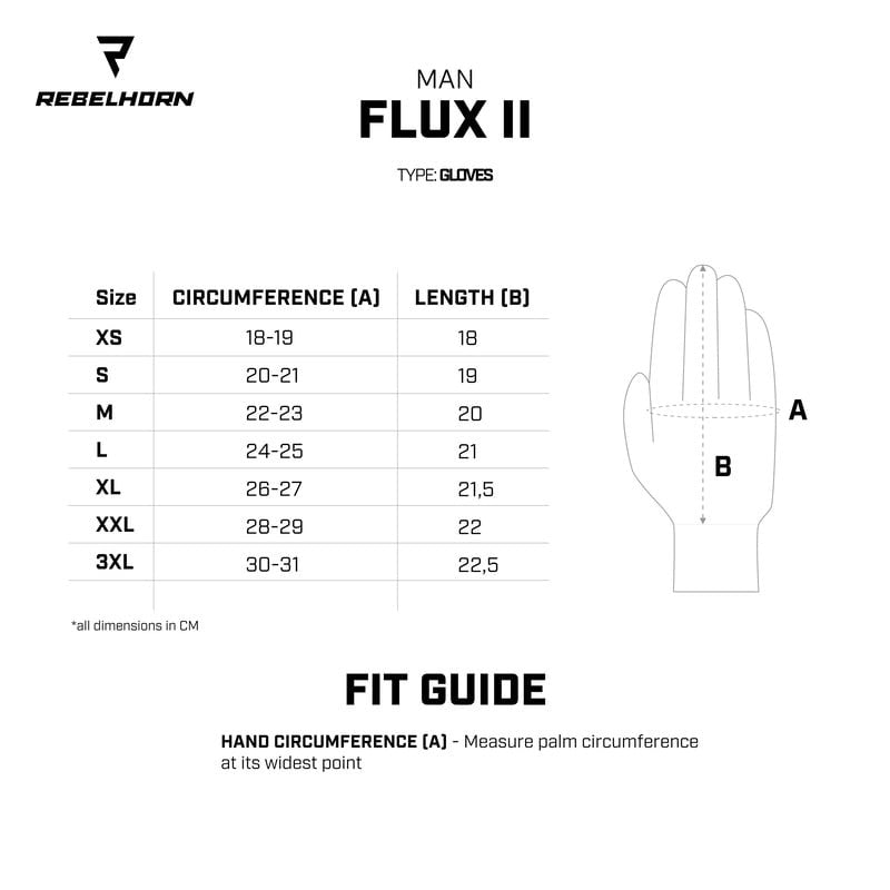 Rebelhorn MC cimdi FLUX II melni