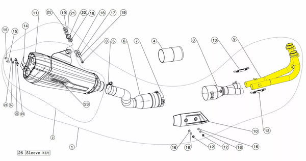 Akrapovic galvenes komplekts SS H-Y5R1