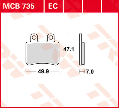 TRW Brake Pad Organic Scooter -125 MCB735EC