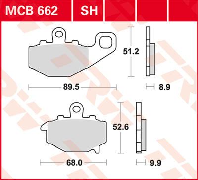 TRW BRAKE PAD TRW MCB662SH MCB662SH