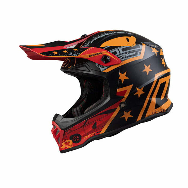 NLO Kids Cross MC Helmen General Orange /Black