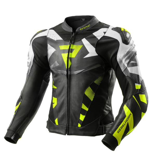 Rebelhorn mc-leather jacket inferno black /flu