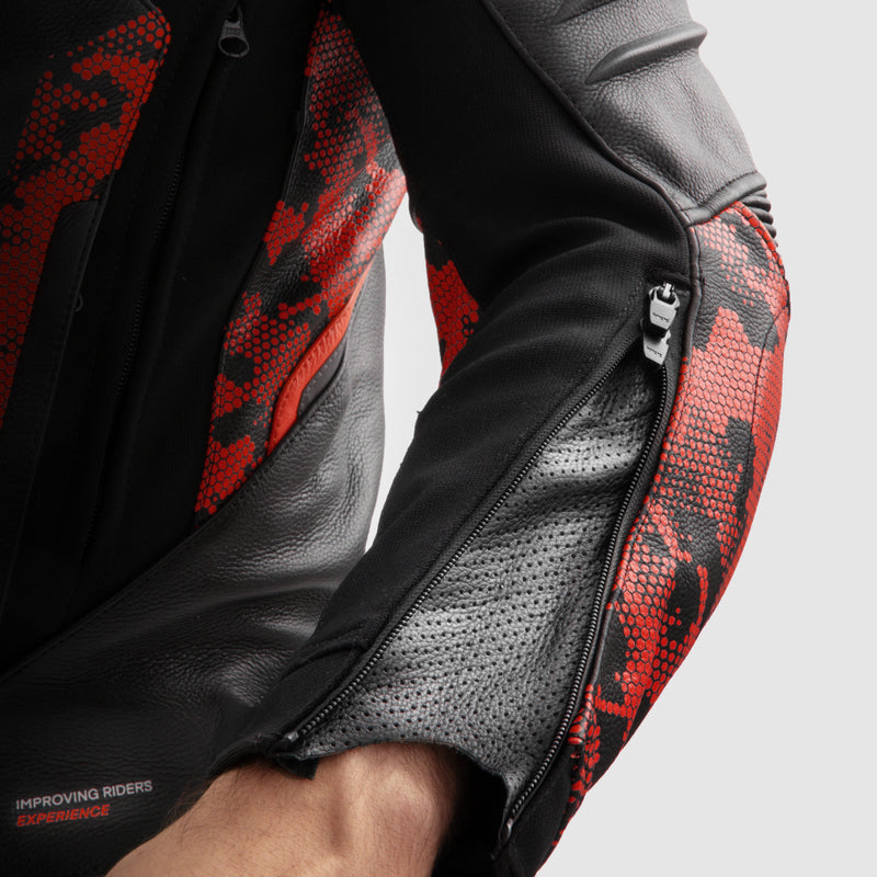 Rebelhorn MC-Leather jaka Veloce Black /Camo Red