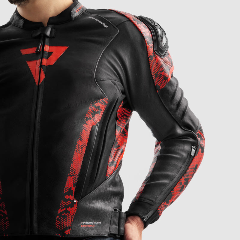 Rebelhorn MC-Leather jaka Veloce Black /Camo Red