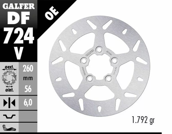 Galfer bremžu disks fiksēts apaļais df724v