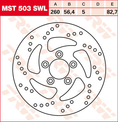 TRW aizmugures bremžu disks XL slaucīja kreiso MST503SWL