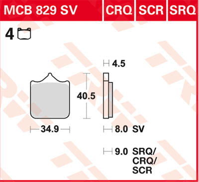 TRW BRAKE PAD TRW MCB829SV MCB829SV