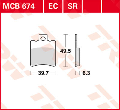 TRW Brake Pad Organic Scooter -125 MCB674EC