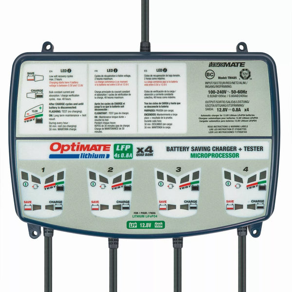 Tecmate Chrg Opt Lith 0.8a-4Bank's TM484