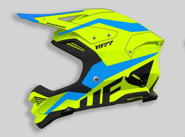 NLO Cross MC kaciga dijamant neonska /plava
