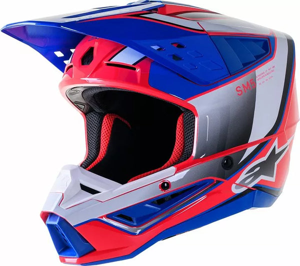 Alpinestars (MX) prilba SM5 SMA PLAID PK/BL XS 8306723-2387-XS