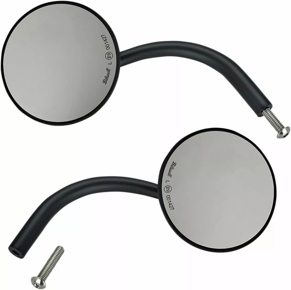 BILTWELL MIRROR LG RND F/HD PR BK 6503-400-132