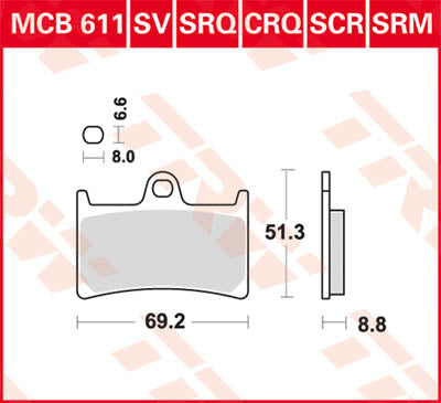 TRW Brake Pad Sinter Scooter 125+ MCB611SRM