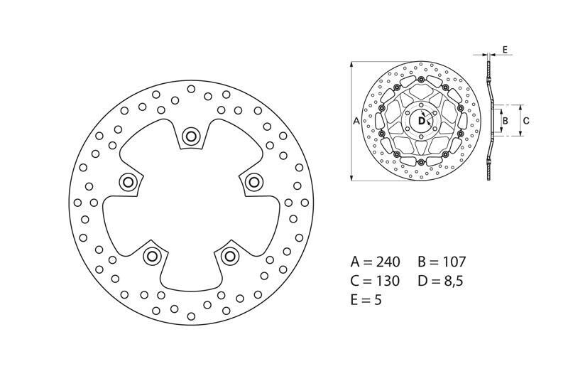 BREMBO Serie Oro Round Fixed Brake Disc 68B407F1