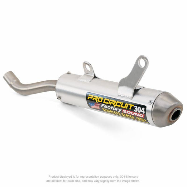 PRO CIRCUIT 304 Muffler Brushed Aluminum/Stainless Steel End Cap Honda CR125R SH98125-SE 