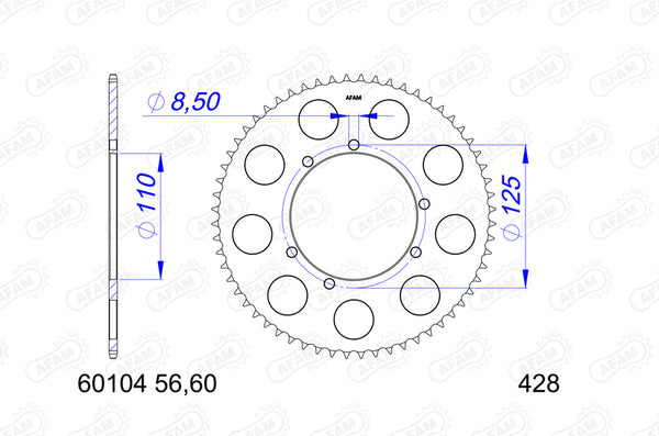 AFAM aluminum rear spoken 60104 - 428 60104-60