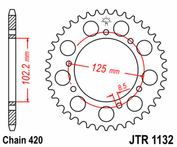 JT Sprock's Steel Standard Rear Sprock 1132 - 420 JTR1132.59