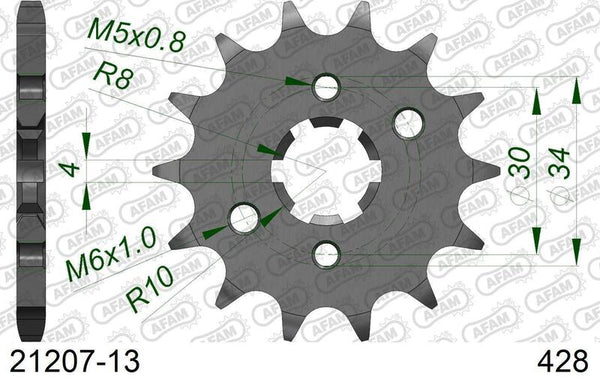 AFAM Steel Standard Front Sprock 21207 - 428 21207-13