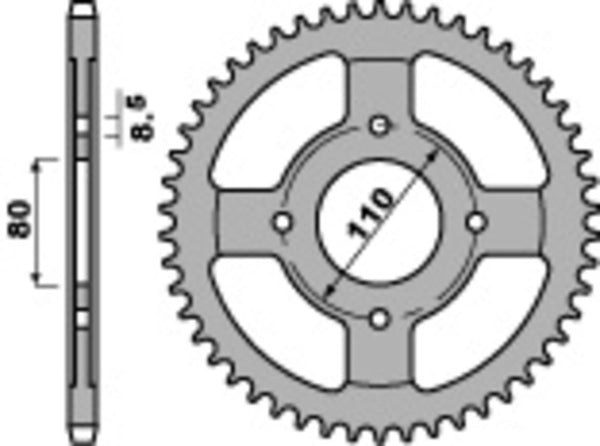 PBR Standard C45 čelični stražnji nosač 4597 - 428 4597 41 C45