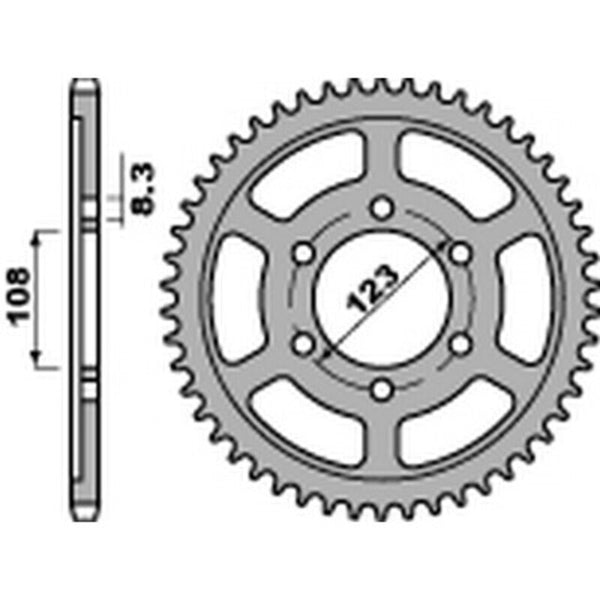 PBR Standard C45 čelični stražnji spoket 4606 - 428 4606 58 C45