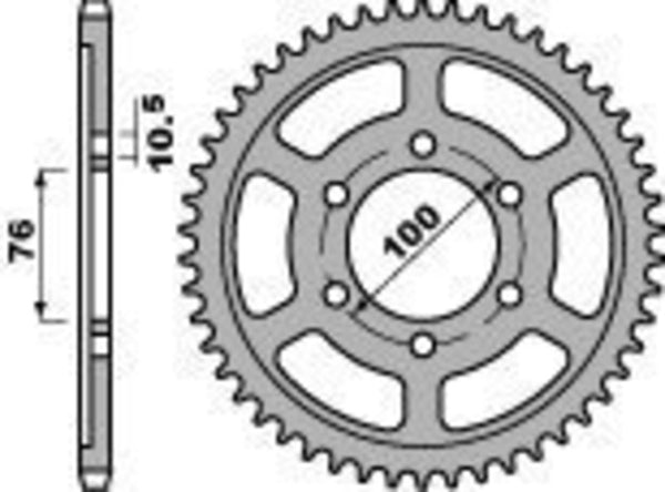 PBR Standard C45 čelični stražnji nosač 825 - 530 825 45 C45