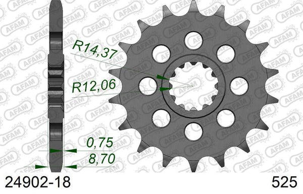 AFAM STEEL Standardni prednji Sprick 24902 - 525 24902-18