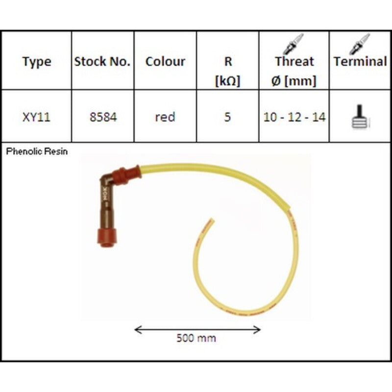 NGK aizdedzes kabelis LY11 - 102 ° BENT dizains