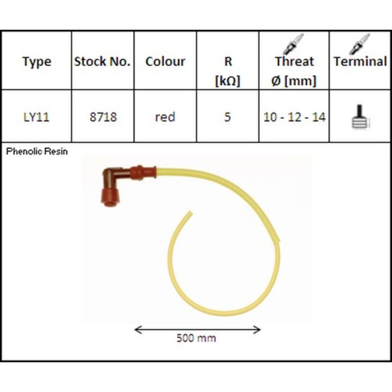 NGK aizdedzes kabelis LY11 - 90 ° BENT dizains