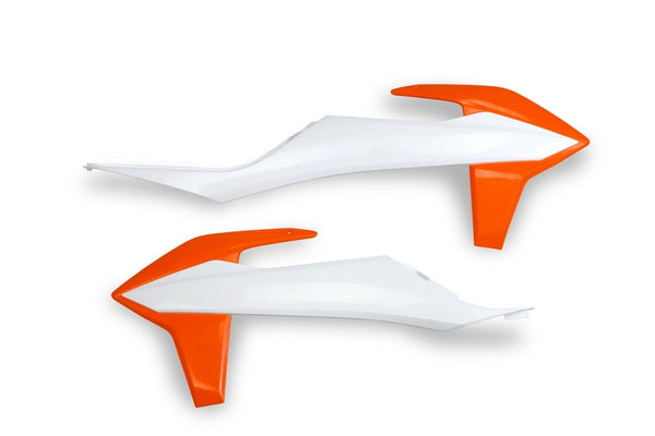 UFO Radiator Covers Orange/White KTM EXC/SX/EXC-F/SX-F KT04092#999W 