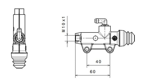 Brembo aizmugures bremžu cilindrs Ø11 mm - dabisks anodēts - 910.4776.01