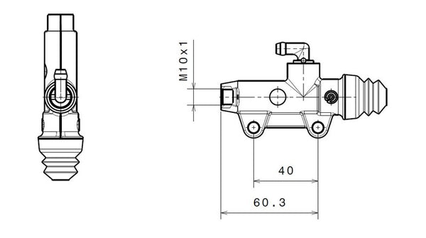 Brembo aizmugures bremžu cilindrs Ø13 mm - melns - 910.A903.90