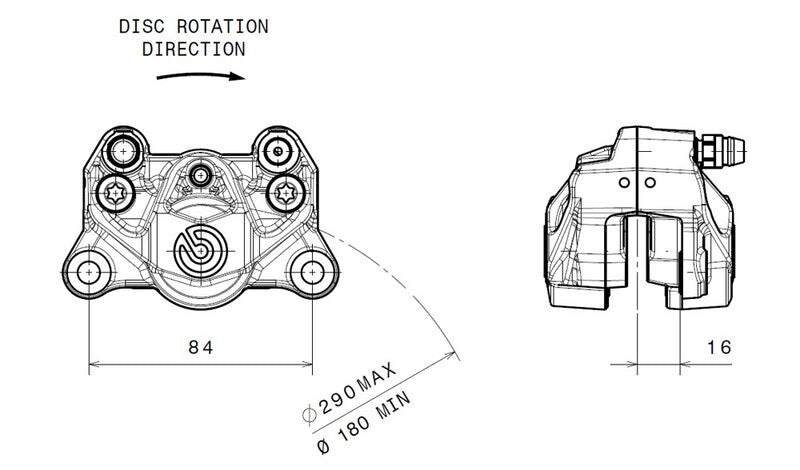 BREMBO Rear Brake Caliper Ø34mm Natural 920.B852.93