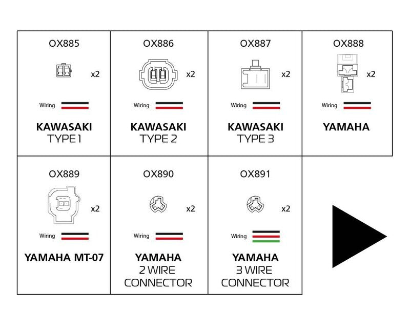 Oksfordo indikatoriaus adapterio kabelis - „Kawasaki“ 1 tipo OX885