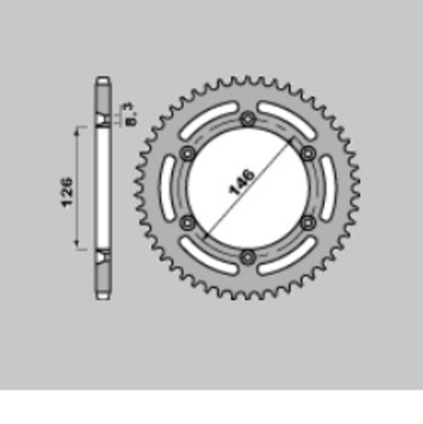 PBR Standard C45 čelični stražnji nosač 805 - 428 805 60 C45