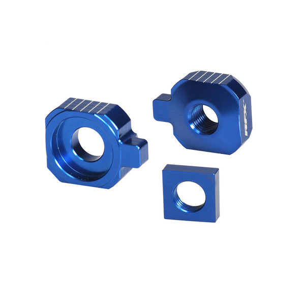 RFX Pro Rear Axle Adjuster Blocks (Blue) - Husqvarna TC65 FXAB7040099BU 
