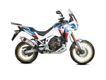 Sidovy av Honda CRF 1100L Africa Twin utrustad med MIVV Dakar Silencer H.079.LEKX, idealisk för fordonstillbehör och avgassystem.