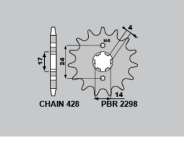 PBR Steel Standard prednji Sprick 2298 - 428 2298 12 18nc