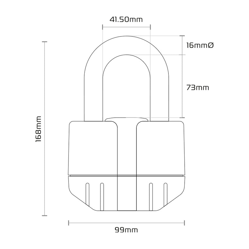 Oksfordo boso aliarmo užraktas 16 mm + grandinė 12 mm x 1,2m LK480