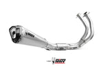 MIVV Delta Race Full Exhaust System K.057.LDRX i rostfritt stål med sportig design för motorcyklar, perfekt för prestandaoptimering.