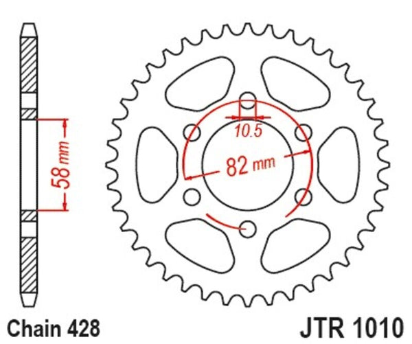 JT SPROCK -ov Steel Reprick Sprick 1010 - 428 JTR1010.37
