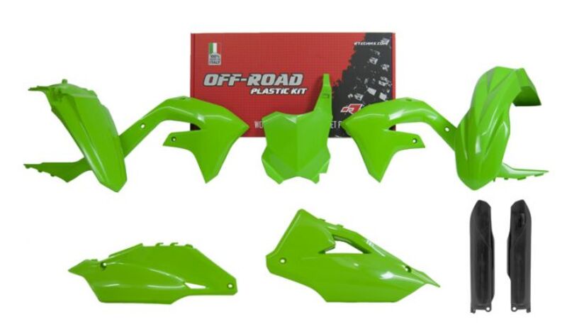 RACETECH Plastkit 6-delars – Grön Kawasaki (2020–2023) R-KITKXF-VE0-699