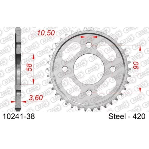 AFAM STANDARD STEEL REAR SPROPET 10241 - 420 10241-38