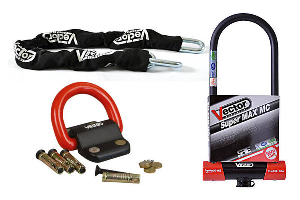 Vektora pretaizdzīšanas komplekts-super max L2 U-Lock Ø16mm + ķēde Ø13mm / 1,3m + enkurs Ø22mm nulle