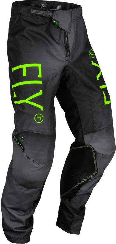 Fly Racing Kinetic Prodigy Youth Pants - Charcoal/Neon Green/True Blue 377-53620